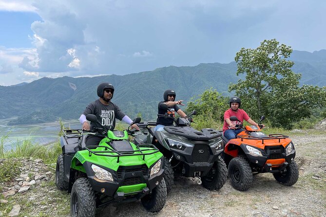 ATV Adventure Tour in Pokhara, Nepal - Riding above Phewa Lake toward Sarangkot