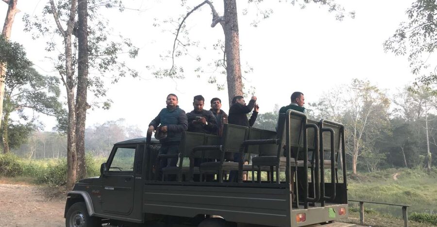 From Chitwan : Jeep Safari,Canoeing,Forest walk Day Tour - The morning jeep safari, three hours in the jungle