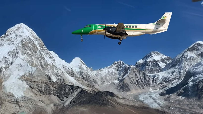 Kathmandu: 1-Hour Scenic Flight Over Mount Everest - From Kathmandu Airport toward the high peaks