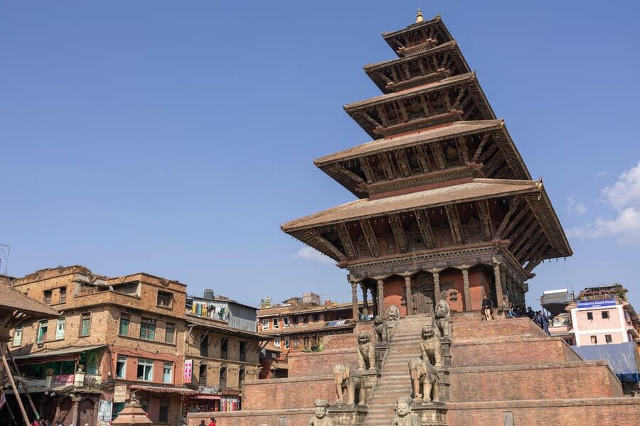 Kathmandu: Nagarkot, Bhaktapur, Doleswor & Sanga Statue Tour - Bhaktapur’s carved courtyards and temple roofs
