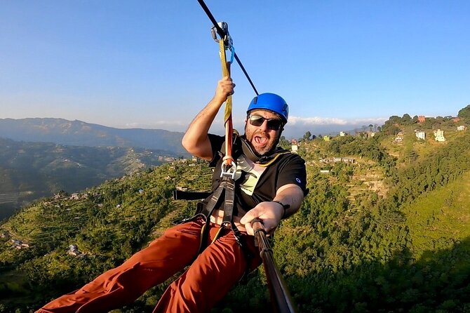 Kathmandu: Zipline Adventure in Dhulikhel with Pickup & Lunch - Preparing for the 1,100-meter flight